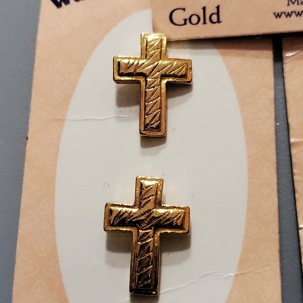 (3sets) NWT Gold Cross Watch Us Buttons - Picture 2 of 4